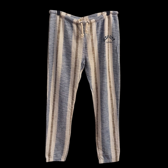 OCEAN DRIVE Striped Baja Jogger Pants with Drawstring - Picture 1 of 12